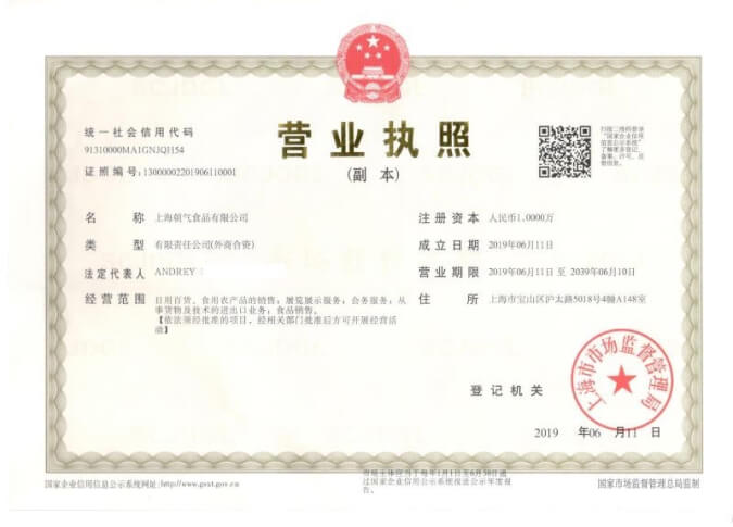 Разрешение на ведение коммерческой деятельности в Китае.