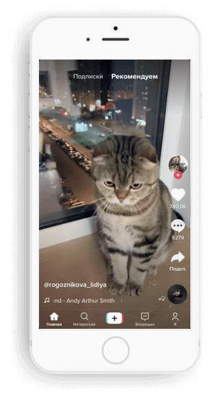 Вид ленты в TikTok